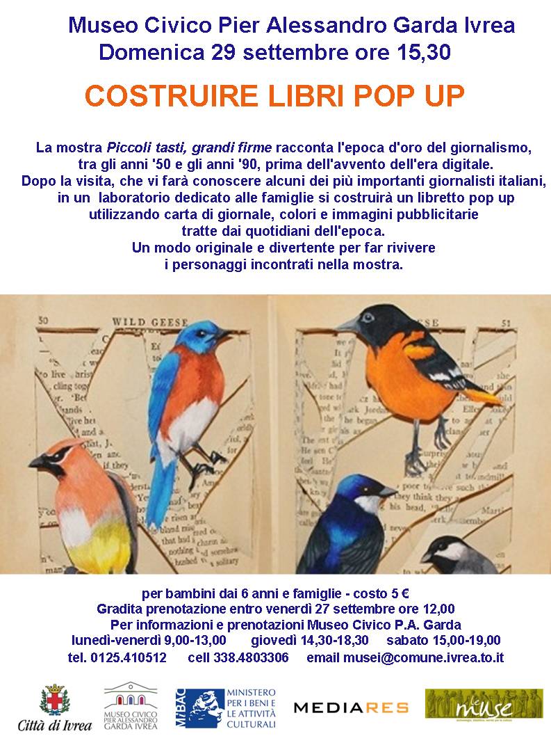 LABORATORIO 29 SETTEMBRE LIBRI POP UP